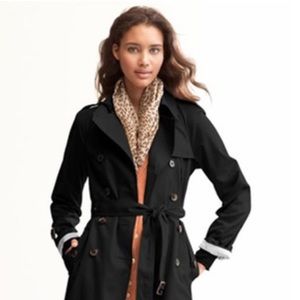 Banana Republic Trench Coat, Petite XS, Black